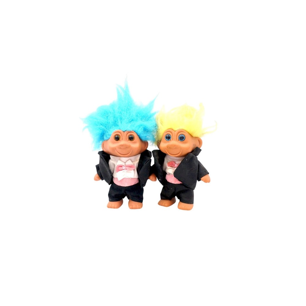 Vintage Troll Dolls Wedding Lot 16 Russ Bride Groom Mixed Colors - Picture 10 of 13